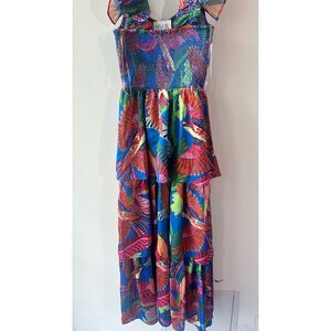 Alden Adair,nwt,  XS Blue tiered Maxi Dress 606.